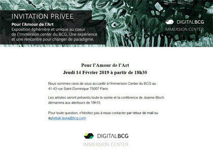 Claudia do Amaral -- Exposition Pour l'amour de l'art - Paris - 14 f�vrier 2019